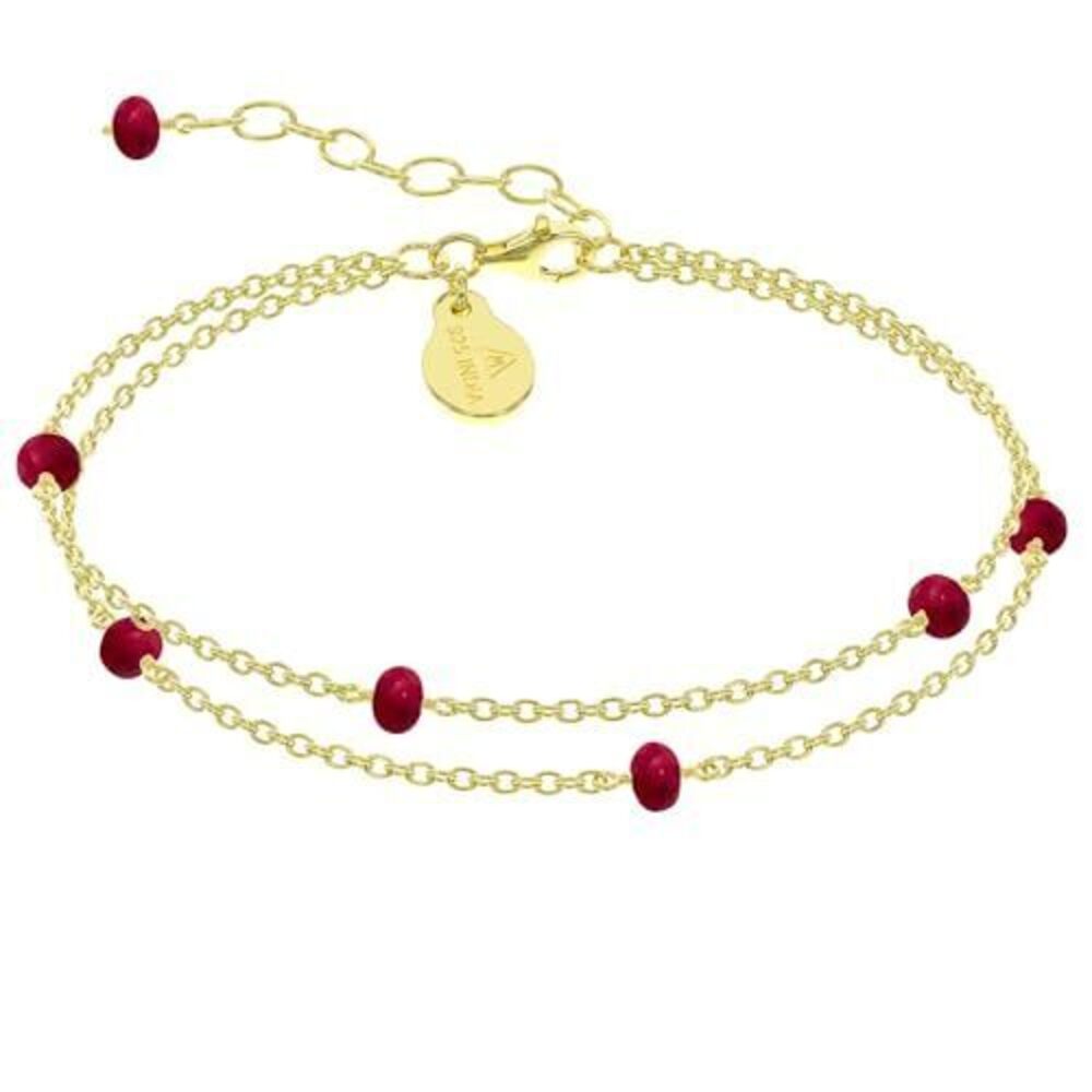 3132 Ruby Bracelet , Certified 925 Sterling Silver with Plated 18K Gold